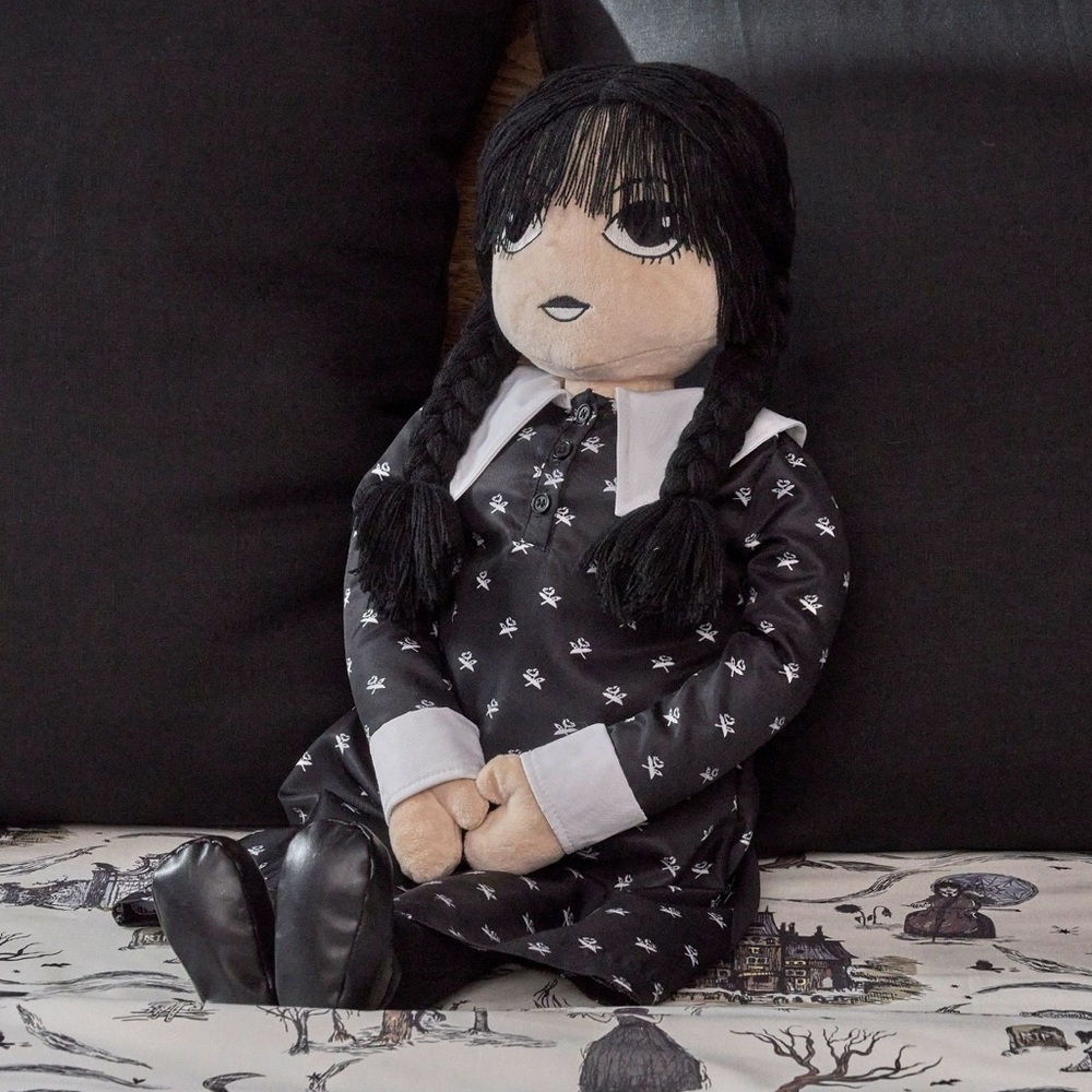 Pottery Barn Wednesday Addams Doll Pillow Plushie - NWT
